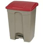 Carlisle Trash Can, 18 Gal, Red & Biege, Step-on, Carlisle 34614505