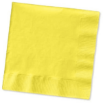 CONVERTING Beverage Napkin, 10" x 10", Yellow, Paper, 2 Ply, (50/Pack) Creative Converting 139180154