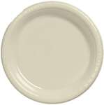 CONVERTING Plate, 9", Ivory, Plastic, Creative Converting 28161021