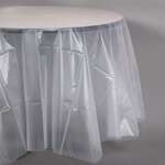 CONVERTING Table Cover, 82", Clear, Plastic, Creative Converting 700418