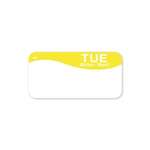 DAYMARK SAFETY SYSTEMS "Tuesday" Labels, 2"x1", Yellow, Trilingual, (12Rolls/Case), Daymark Safety Systems 110036-2