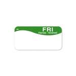 DAYMARK SAFETY SYSTEMS "Friday" Labels, 2"x1", Green, Trilingual, (12Rolls/Case), Daymark Safety Systems 110036-5