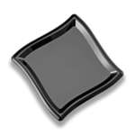 EMI YOSHI, INC. Salad Plate, 7", Black, Polystyrene, Square, Wave, (10/Pack), Emi Yoshi WP7-BK