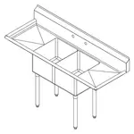 Falcon E2C-10X14-2-15 Sink, (2) Two Compartment