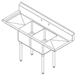 Falcon E2C-18X18-2-18 Sink, (2) Two Compartment