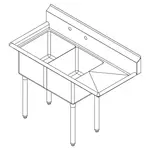 Falcon E2C-18X18-R-18 Sink, (2) Two Compartment