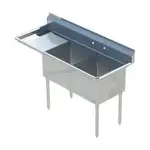 Falcon HD2C-18X18-L-18 Sink, (2) Two Compartment