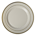 FINE LINE SETTINGS INC. Plate, Ivory w / Gold Trim, 10", 12 pk,(120/case) Fine Line Settings Inc.