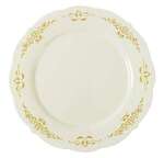 FINE LINE SETTINGS INC. Plate, 7.5", Ivory, Gold Trim, Plastic, (120/Case) Fine Line Setting 5975-BOG