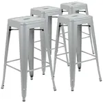 Flash Furniture 4-ET-31320-30-SV-R-GG Bar Stool, Stacking, Indoor