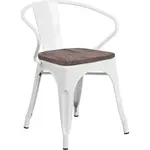 Flash Furniture CH-31270-WH-WD-GG Chair, Armchair, Stacking, Indoor