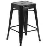 Flash Furniture CH-31320-24-BK-GG Bar Stool, Stacking, Indoor