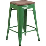 Flash Furniture CH-31320-24-GN-WD-GG Bar Stool, Stacking, Indoor