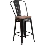 Flash Furniture CH-31320-24GB-BQ-WD-GG Bar Stool, Stacking, Indoor