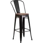 Flash Furniture CH-31320-30GB-BQ-WD-GG Bar Stool, Stacking, Indoor