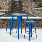 Flash Furniture CH-31330B-2-30SQ-BL-GG Chair & Table Set, Outdoor