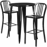 Flash Furniture CH-51090BH-2-30VRT-BK-GG Chair & Table Set, Outdoor