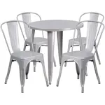 Flash Furniture CH-51090TH-4-18CAFE-SIL-GG Chair & Table Set, Outdoor