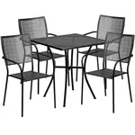 Flash Furniture CO-28SQ-02CHR4-BK-GG Chair & Table Set, Outdoor