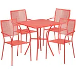 Flash Furniture CO-28SQ-02CHR4-RED-GG Chair & Table Set, Outdoor