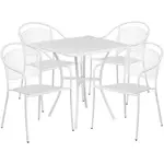 Flash Furniture CO-28SQ-03CHR4-WH-GG Chair & Table Set, Outdoor