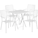 Flash Furniture CO-28SQF-02CHR4-WH-GG Chair & Table Set, Outdoor