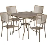 Flash Furniture CO-35SQ-02CHR4-GD-GG Chair & Table Set, Outdoor