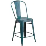 Flash Furniture ET-3534-24-KB-GG Bar Stool, Outdoor