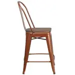 Flash Furniture ET-3534-24-POC-WD-GG Bar Stool, Indoor