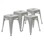 Flash Furniture ET-BT3503-18-SIL-GG Bar Stool, Stacking, Indoor