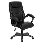 Flash Furniture GO-724H-BK-LEA-GG Chair, Swivel