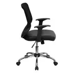 Flash Furniture LF-W95-LEA-BK-GG Chair, Swivel