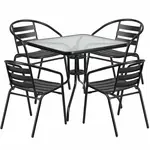 Flash Furniture TLH-0732SQ-017CBK4-GG Chair & Table Set, Outdoor