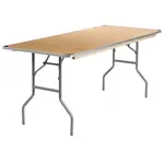 Flash Furniture XA-3072-BIRCH-M-GG Folding Table, Rectangle