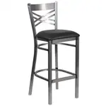 Flash Furniture XU-6F8B-CLR-BAR-BLKV-GG Bar Stool, Indoor