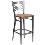 Flash Furniture XU-6F8B-CLR-BAR-NATW-GG Bar Stool, Indoor