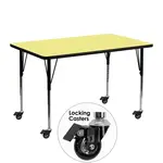 Flash Furniture XU-A2448-REC-YEL-T-A-CAS-GG Table, Indoor, Activity