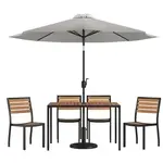 Flash Furniture XU-DG-304860364-UB19BGY-GG Chair & Table Set, Outdoor