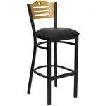 Flash Furniture XU-DG-6H3B-SLAT-BAR-BLKV-GG Bar Stool, Indoor