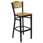 Flash Furniture XU-DG-6H3B-SLAT-BAR-NATW-GG Bar Stool, Indoor