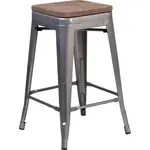 Flash Furniture XU-DG-TP0004-24-WD-GG Bar Stool, Stacking, Indoor