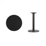 Flash Furniture XU-RD-24-BLKTB-TR18-GG Table, Indoor, Dining Height