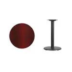 Flash Furniture XU-RD-24-MAHTB-TR18-GG Table, Indoor, Dining Height