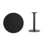 Flash Furniture XU-RD-30-BLKTB-TR18-GG Table, Indoor, Dining Height