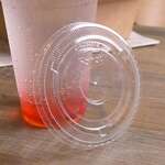 Flat Lid with Straw Slot, 12-24 Oz Drink Cup, Translucent, PET, (1000/Case), Karat C-KC626TS