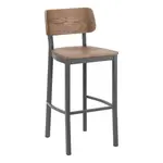 Florida Seating MET-40B ANTH/ NEOWALNUT VS Bar Stool, Indoor