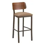 Florida Seating MET-40B BROWN/ BROWN GR3 Bar Stool, Indoor