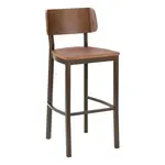 Florida Seating MET-40B BROWN/BROWN VS Bar Stool, Indoor