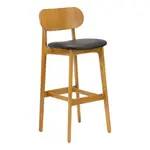 Florida Seating RV-ALLURE B UPH SEAT/ WOOD BACK GR1 Bar Stool, Indoor