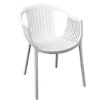 Florida Seating TATAMI/WHITE Chair, Armchair, Stacking, Outdoor